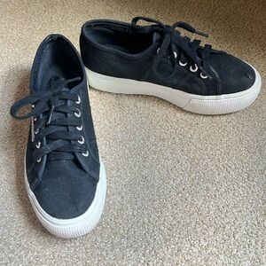 Black Superga Platform Sneakers